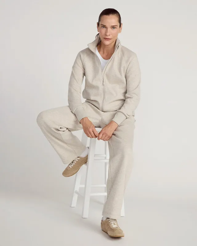 The Soft Luxe GRS Certified Recycled Polyester + Organic Cotton Full Zip - Nacreous Clouds sold by Mondetta