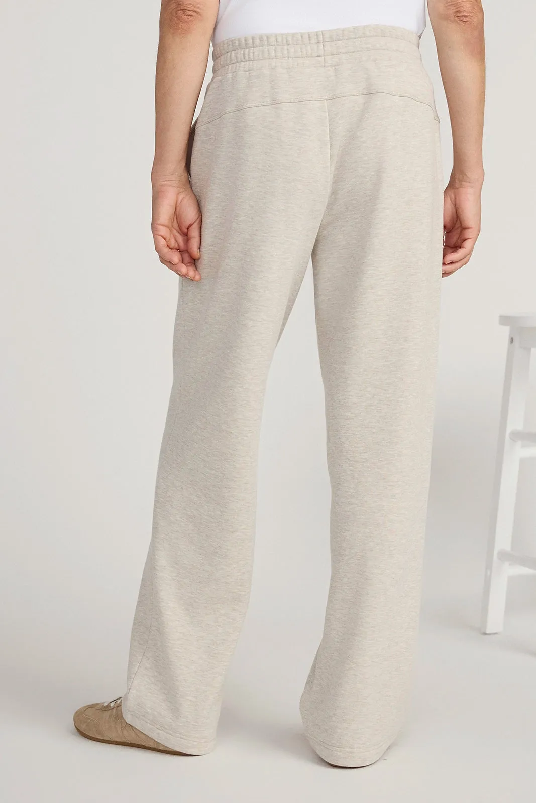 The Soft Warm GRS Certified Recycled Poly + Organic Cotton Fleece Pant - Nacreous Clouds Htr Cream sold by Mondetta product image thumbnail 5