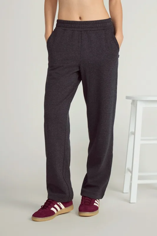 The Soft Warm GRS Certified Recycled Poly + Organic Cotton Fleece Pant - Black sold by Mondetta