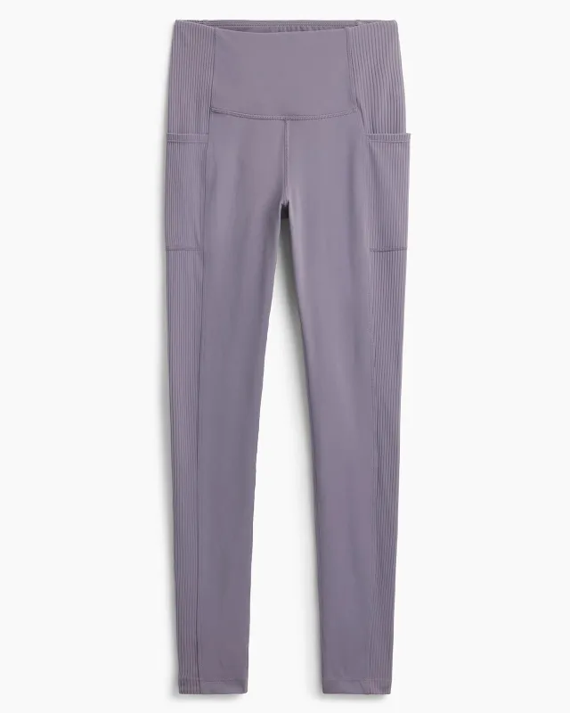 The Active Stretch GRS Certified Recycled Nylon Piping Detail Legging - Excalibur Purple sold by Mondetta