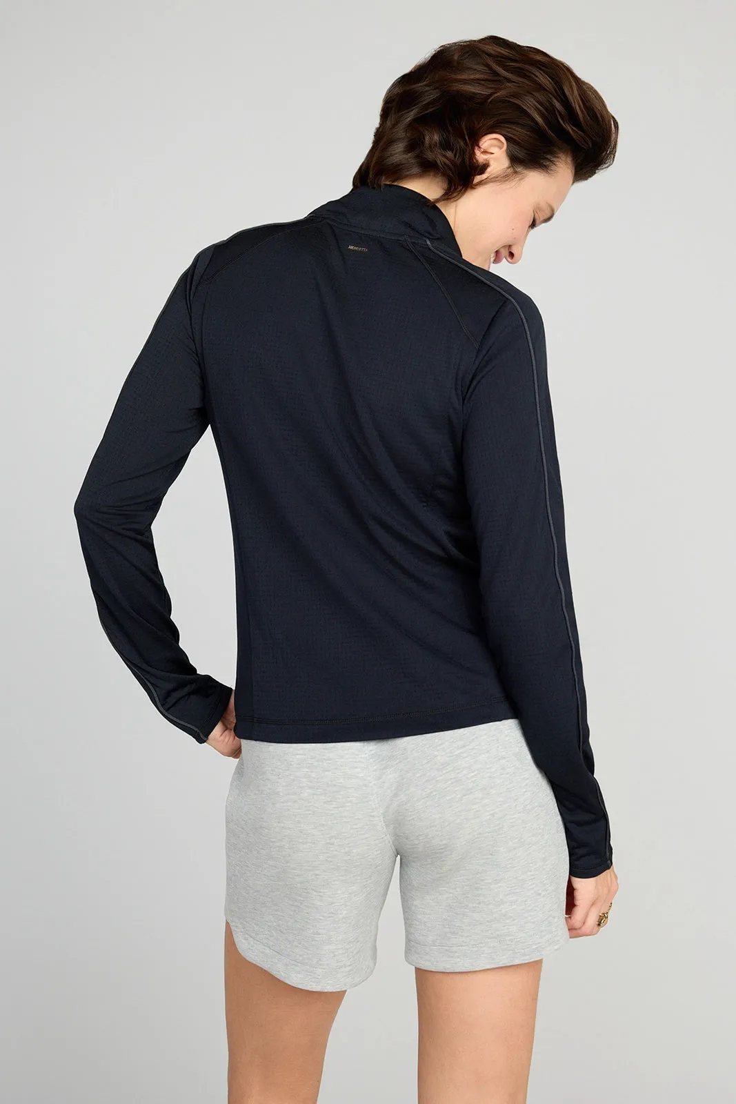 The Run Active GRS Certified Recycled Poly 1/4 Zip Top - Black sold by Mondetta product image thumbnail 3