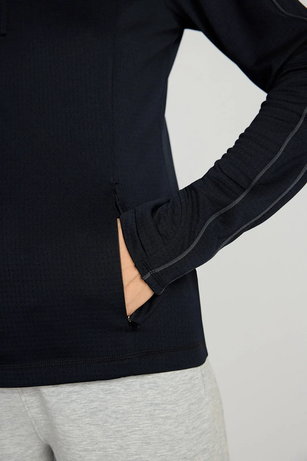 The Run Active GRS Certified Recycled Poly 1/4 Zip Top - Black sold by Mondetta product image thumbnail 4