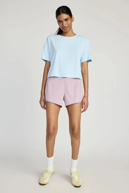 The Built-In Liner GRS Certified Recycled Poly Ventilating 3.5" Short - Mauve Shadows sold by Mondetta