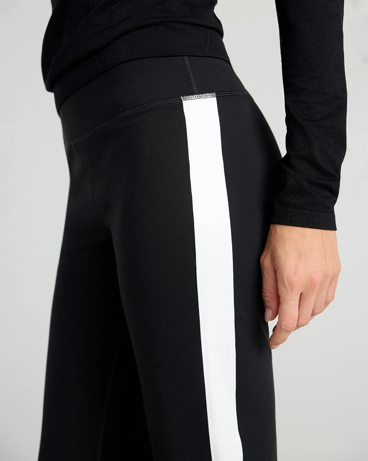 The Stretch GRS Certified Recycled Poly Flared Pant - Black/White sold by Mondetta product image thumbnail 3