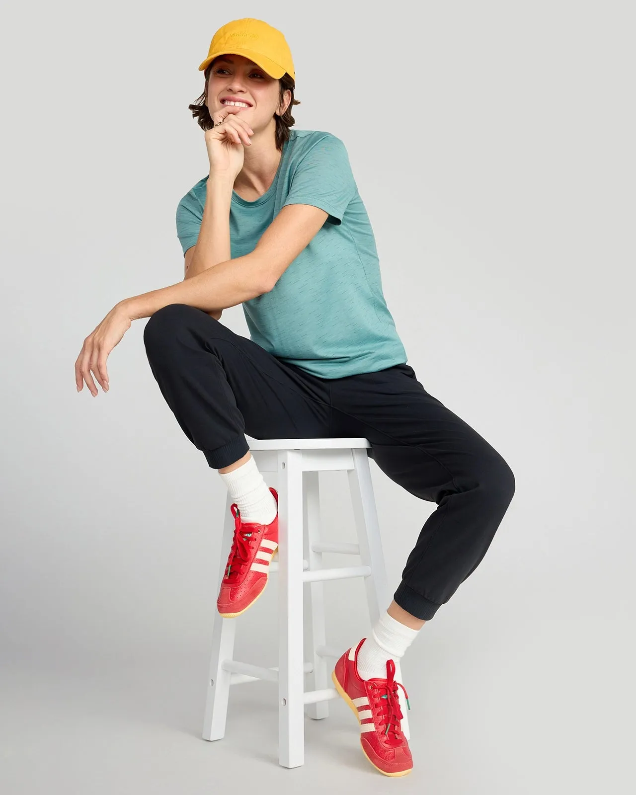 The GRS Certified Recycled Poly Space Dye Tee - Porcelain Green sold by Mondetta product image thumbnail 3