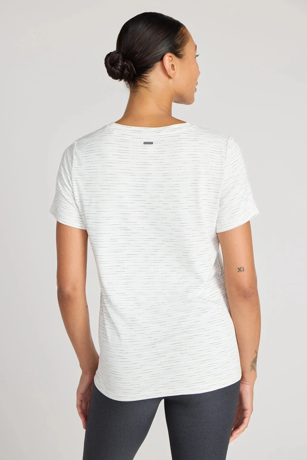 The GRS Certified Recycled Poly Space Dye Tee - White Combo sold by Mondetta product image thumbnail 5