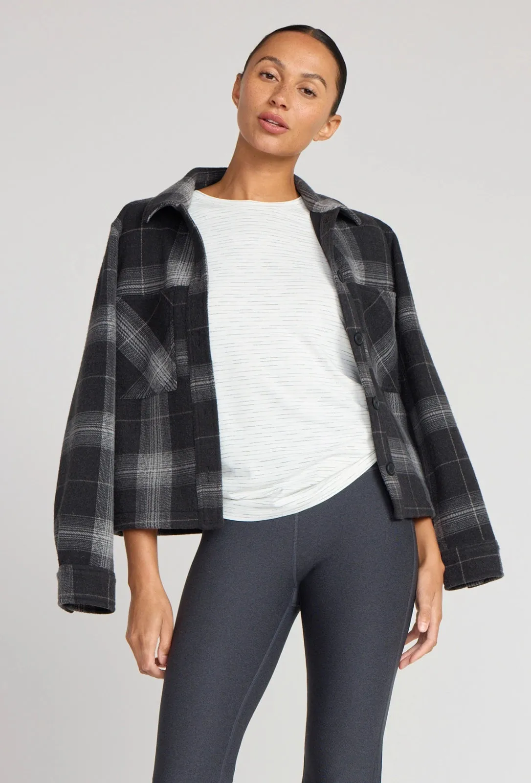 The GRS Certified Recycled Poly Space Dye Tee - White Combo sold by Mondetta product image thumbnail 2