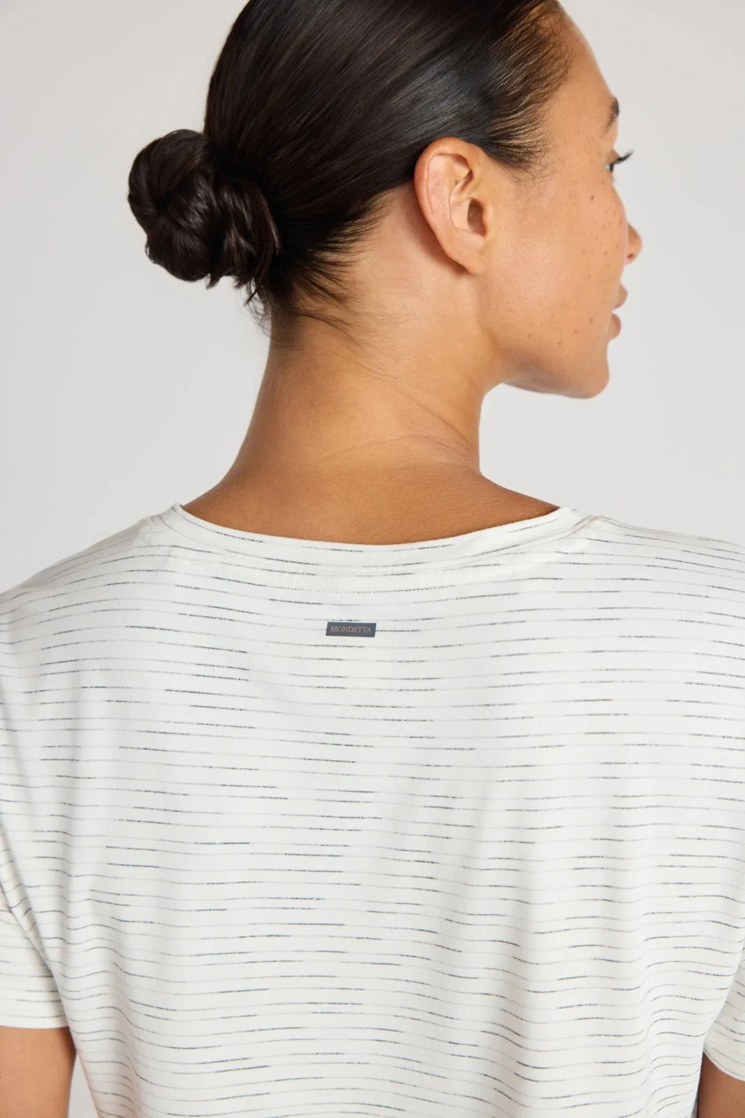 The GRS Certified Recycled Poly Space Dye Tee - White Combo sold by Mondetta product image thumbnail 3