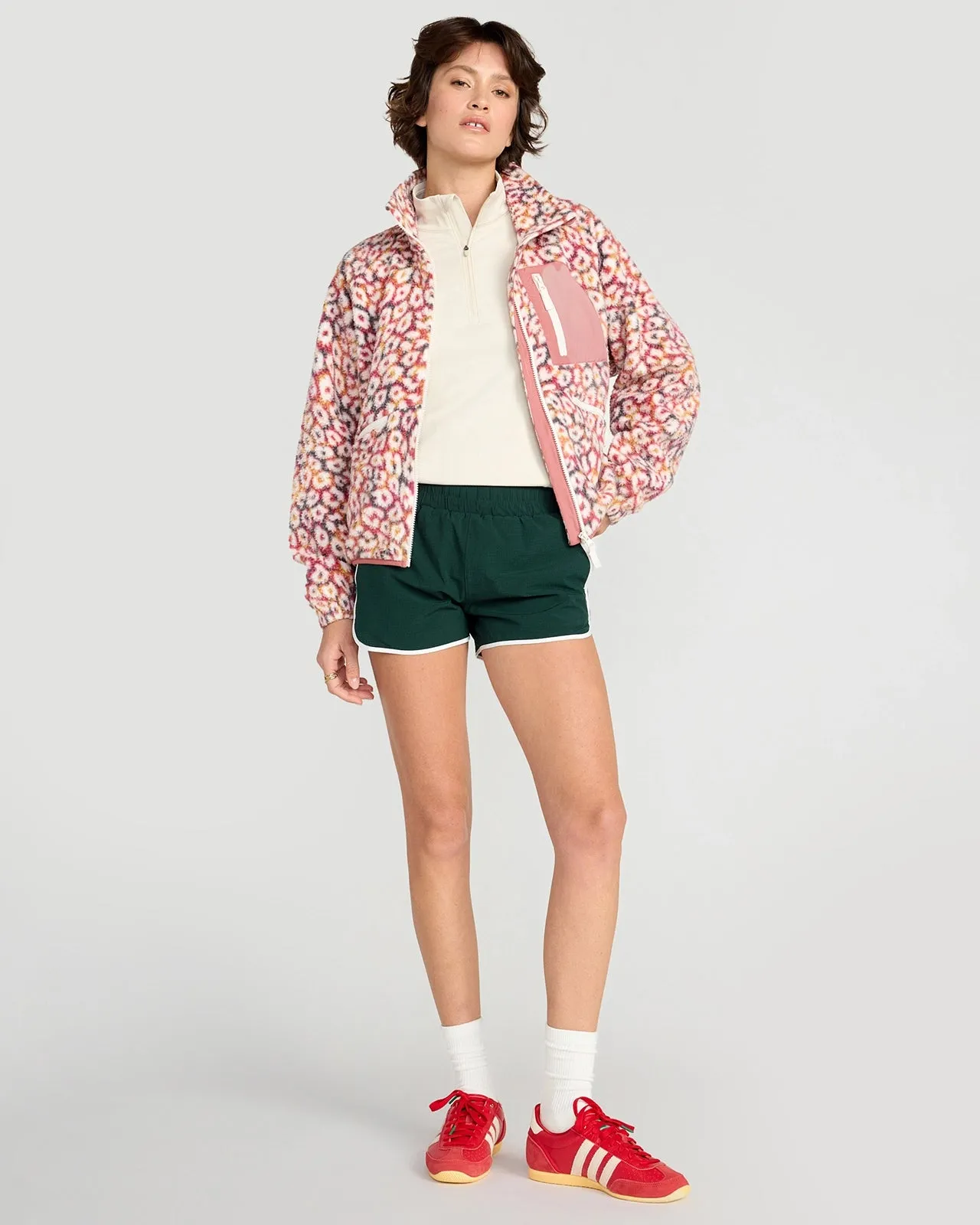 The Berber Soft Luxe GRS Certified Recycled Poly Zip Front Jacket - Marble Leopard Print sold by Mondetta product image thumbnail 3