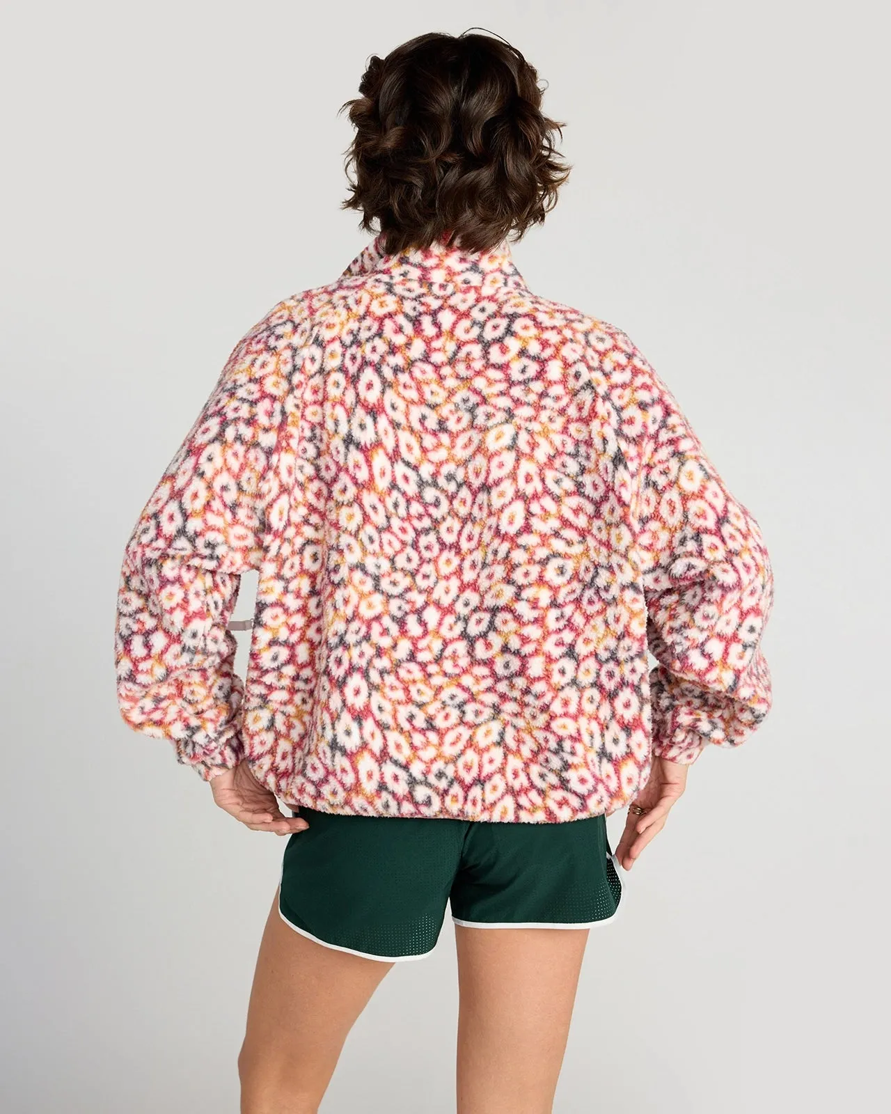 The Berber Soft Luxe GRS Certified Recycled Poly Zip Front Jacket - Marble Leopard Print sold by Mondetta product image thumbnail 4