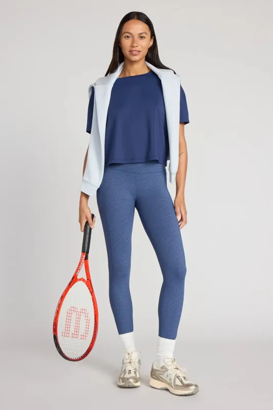 The Active GRS Certified Recycled Nylon Denim-Feel Legging - Sargasso Sea Combo sold by Mondetta