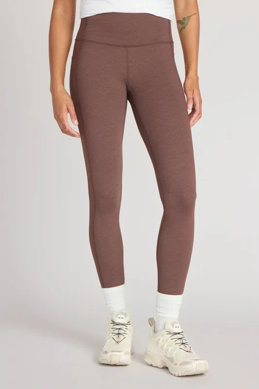 The Active GRS Certified Recycled Nylon Denim-Feel Legging - Chicory Coffee Combo sold by Mondetta