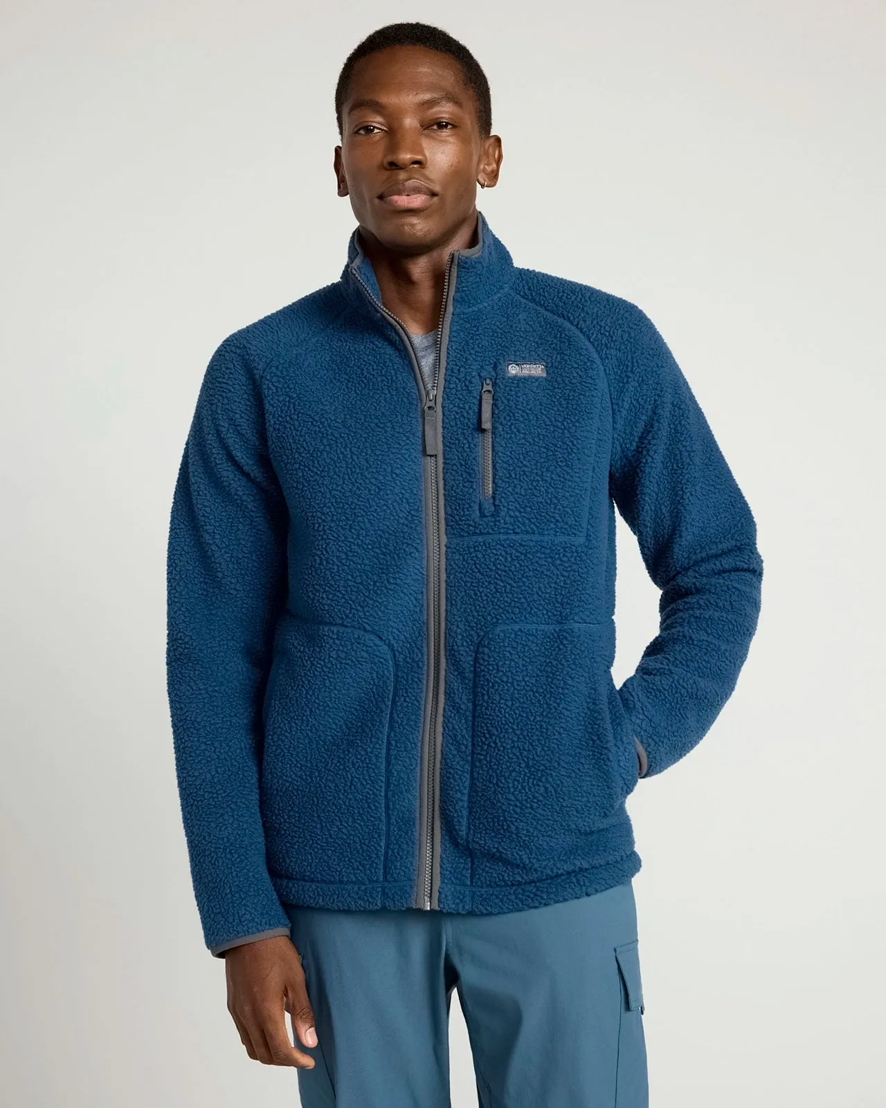 The Berber Soft Luxe GRS Certified Recycled Poly Zip Jacket - Moonlit Ocean Navy sold by Mondetta product image thumbnail 3