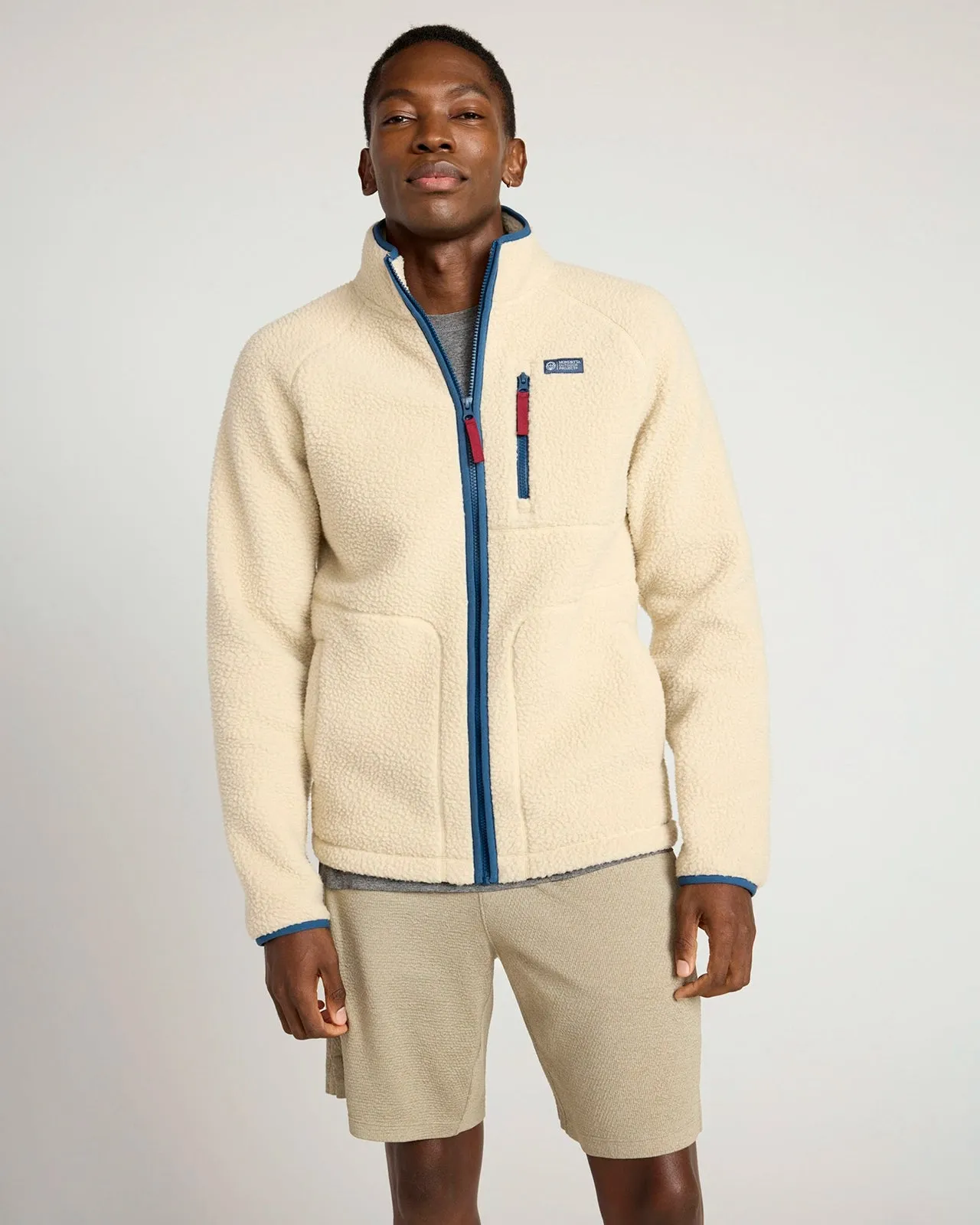 The Berber Soft Luxe GRS Certified Recycled Poly Zip Jacket - Abbey Stone sold by Mondetta product image thumbnail 3