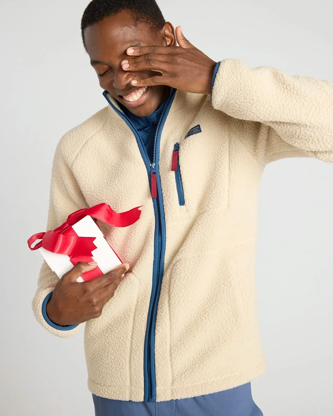 The Berber Soft Luxe GRS Certified Recycled Poly Zip Jacket - Abbey Stone sold by Mondetta