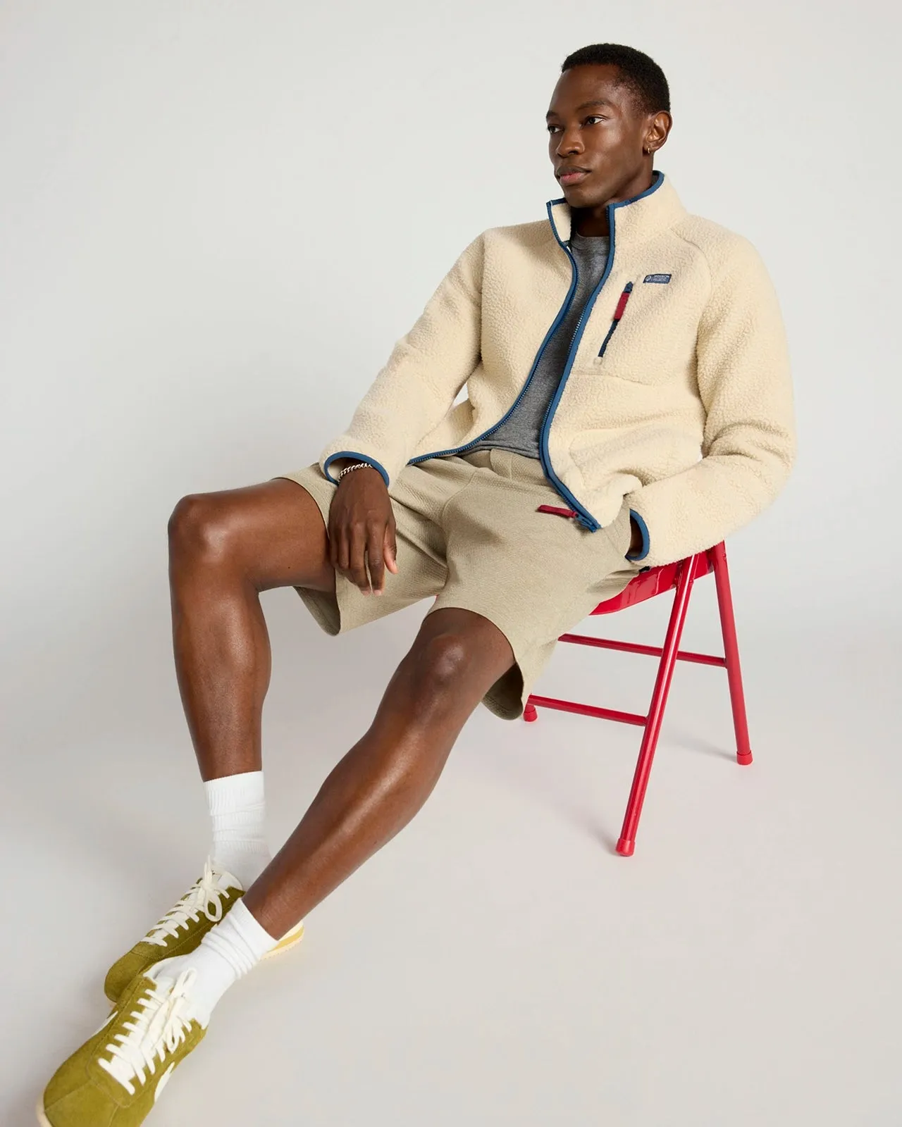 The Berber Soft Luxe GRS Certified Recycled Poly Zip Jacket - Abbey Stone sold by Mondetta product image thumbnail 5