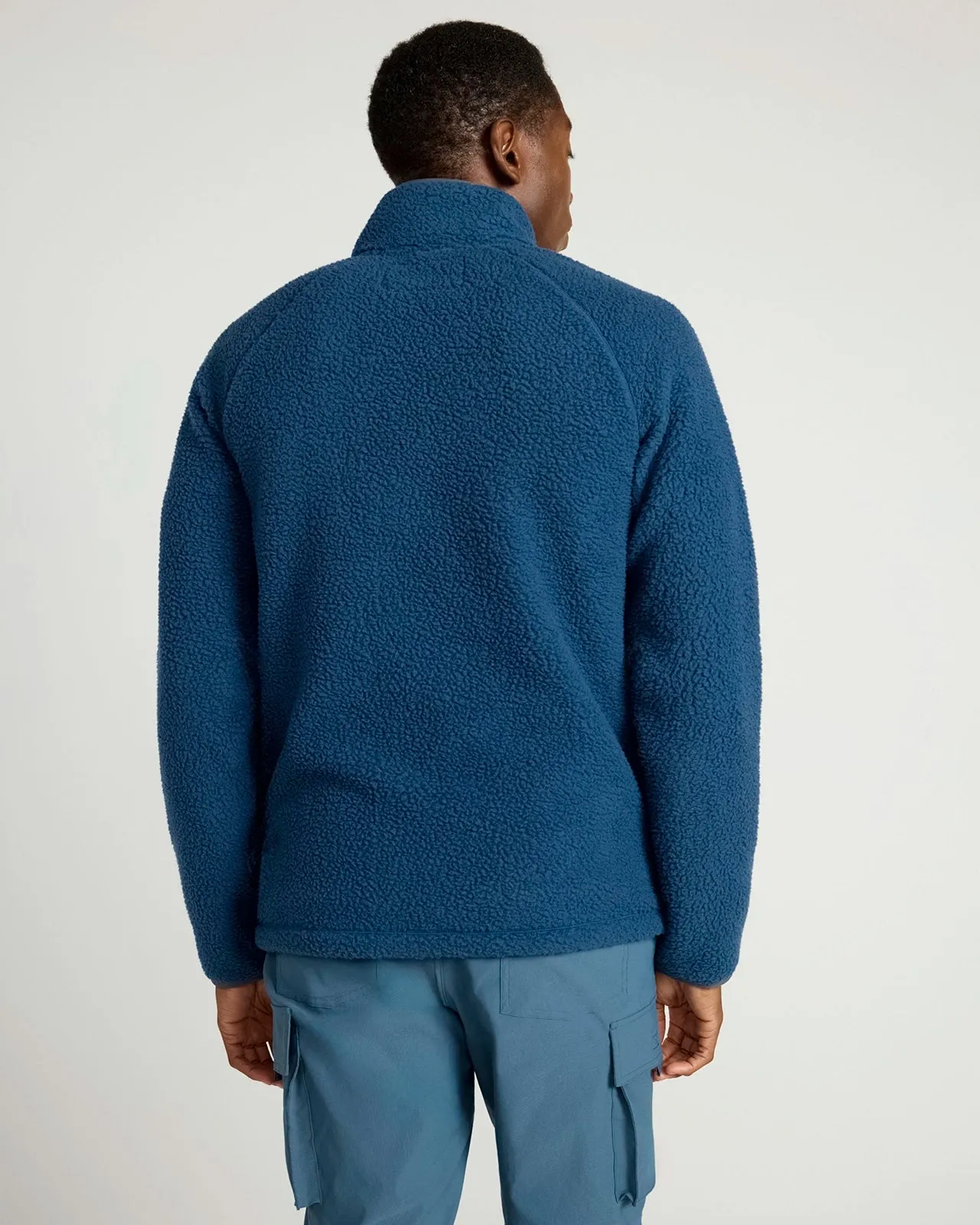 The Berber Soft Luxe GRS Certified Recycled Poly Zip Jacket - Moonlit Ocean Navy sold by Mondetta product image thumbnail 4