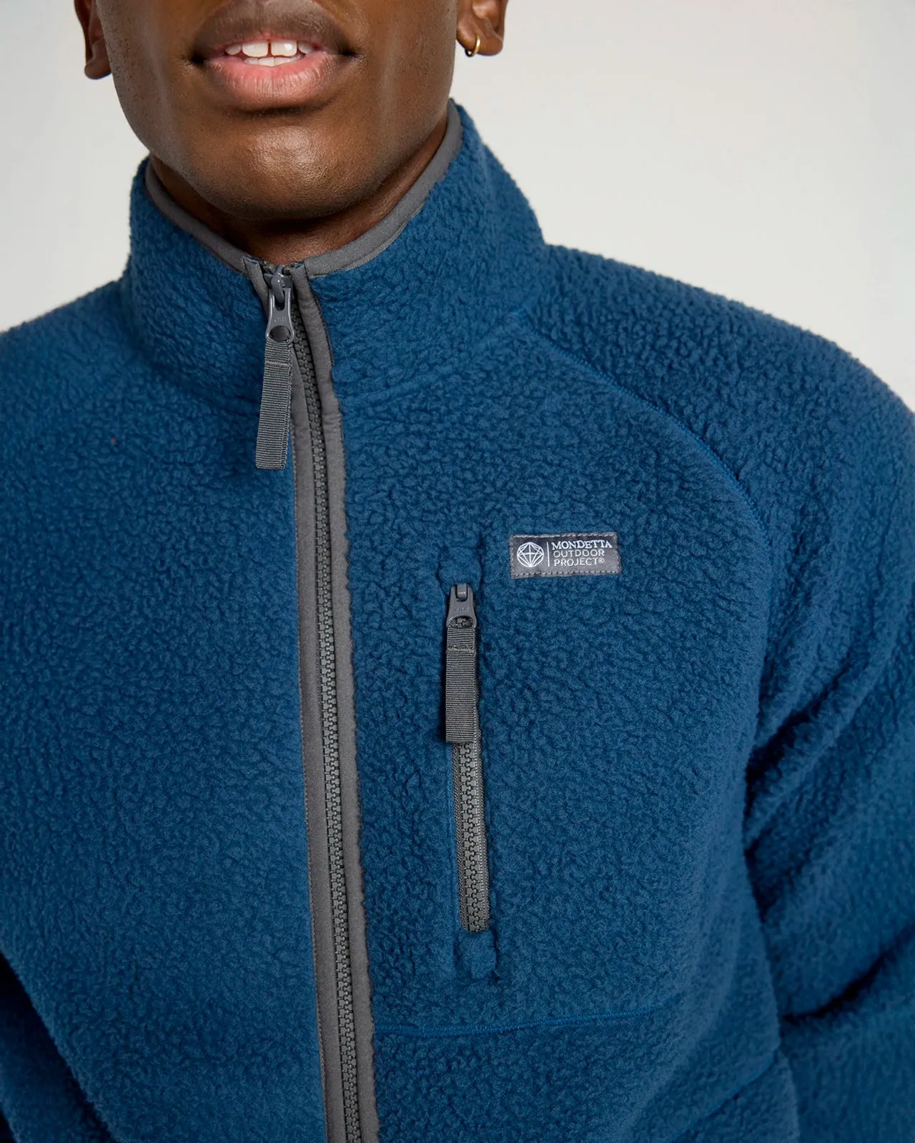 The Berber Soft Luxe GRS Certified Recycled Poly Zip Jacket - Moonlit Ocean Navy sold by Mondetta product image thumbnail 2
