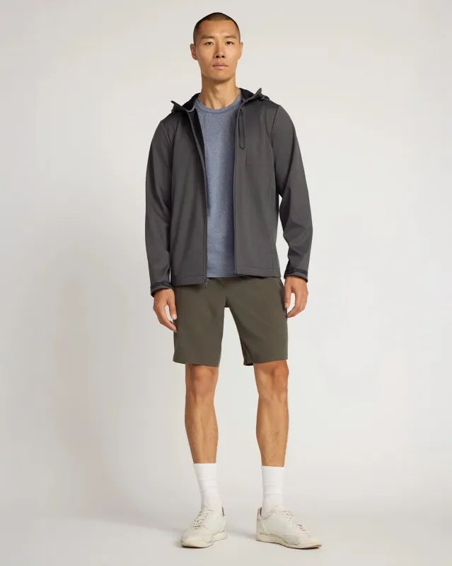 The Active Stretch GRS Certified Recycled Poly 9" Short - Kambaba Green sold by Mondetta