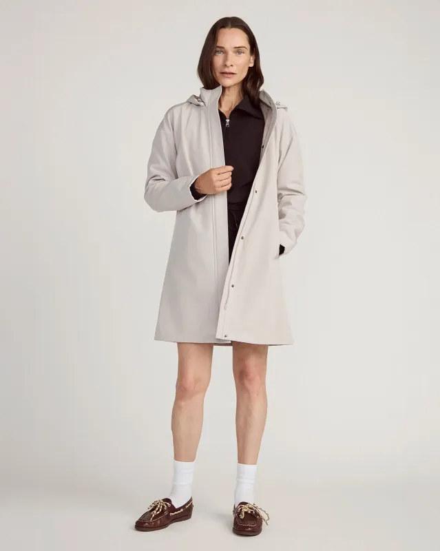 The Wind + Water-Resistant GRS Certified Recycled Poly Jacket - Nacreous Clouds Htr Cream sold by Mondetta