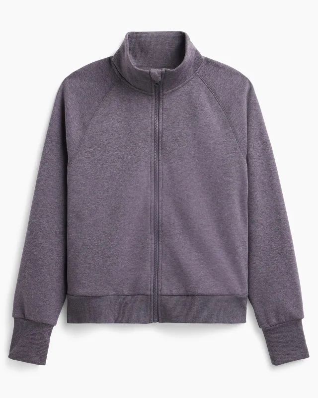 The Soft Luxe GRS Certified Recycled Poly + Organic Cotton Full Zip - Excalibur Purple sold by Mondetta