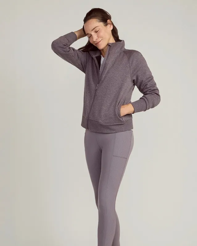 The Active Stretch GRS Certified Recycled Nylon Piping Detail Legging - Excalibur Purple sold by Mondetta