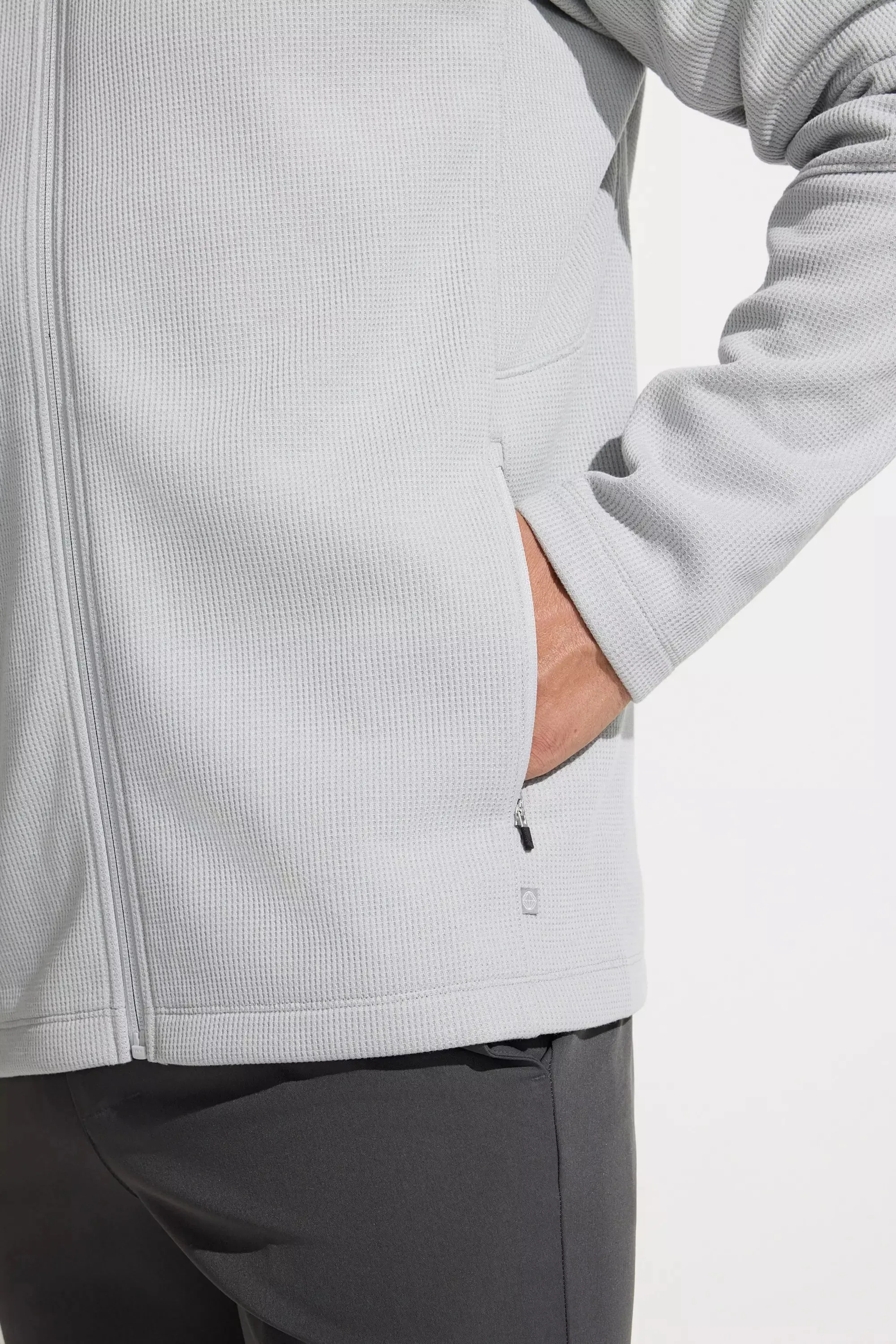 The Warm + Soft GRS Certified Recycled Poly Waffle Jacket - Cool Grey sold by Mondetta product image thumbnail 4