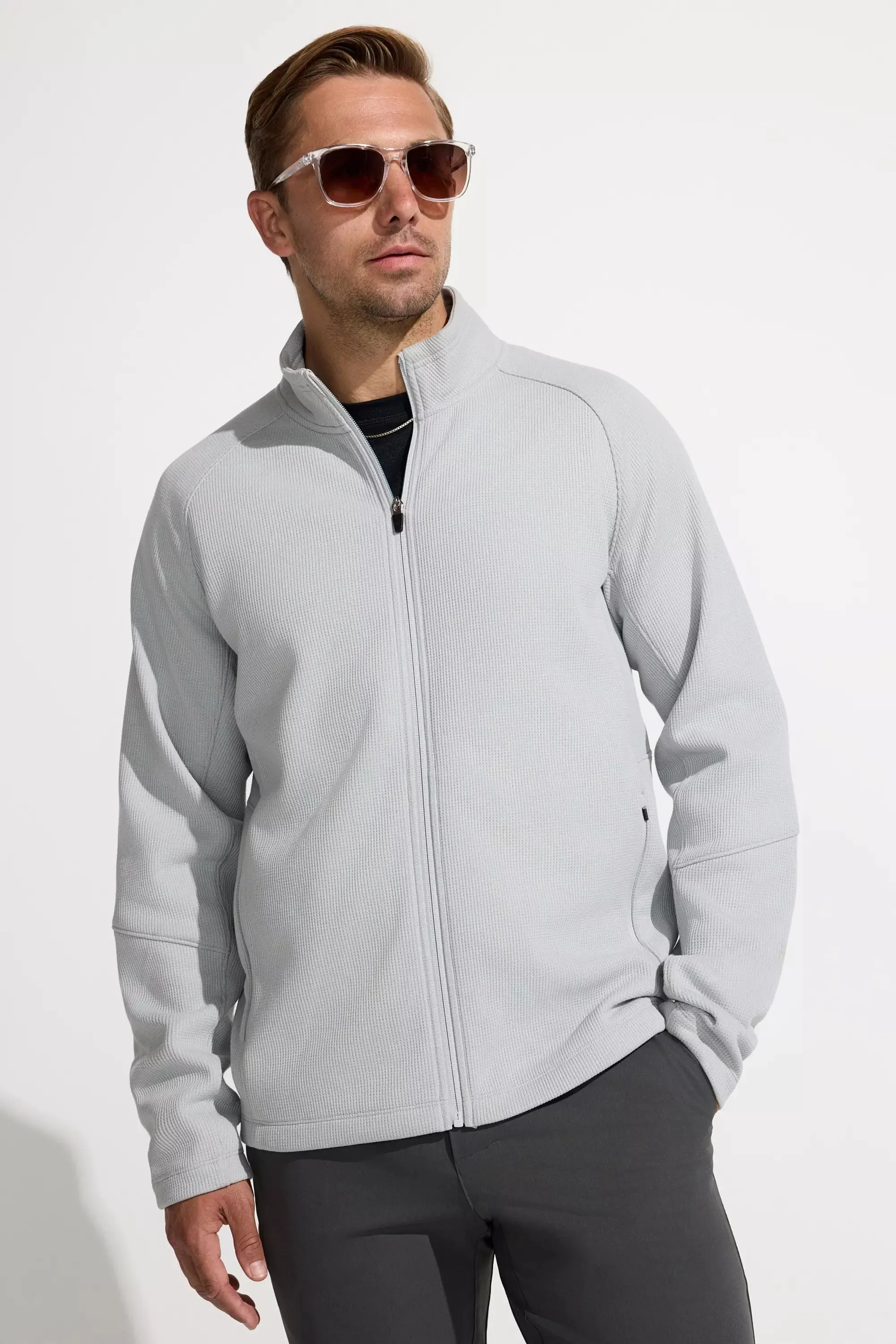 The Warm + Soft GRS Certified Recycled Poly Waffle Jacket - Cool Grey sold by Mondetta product image thumbnail 2