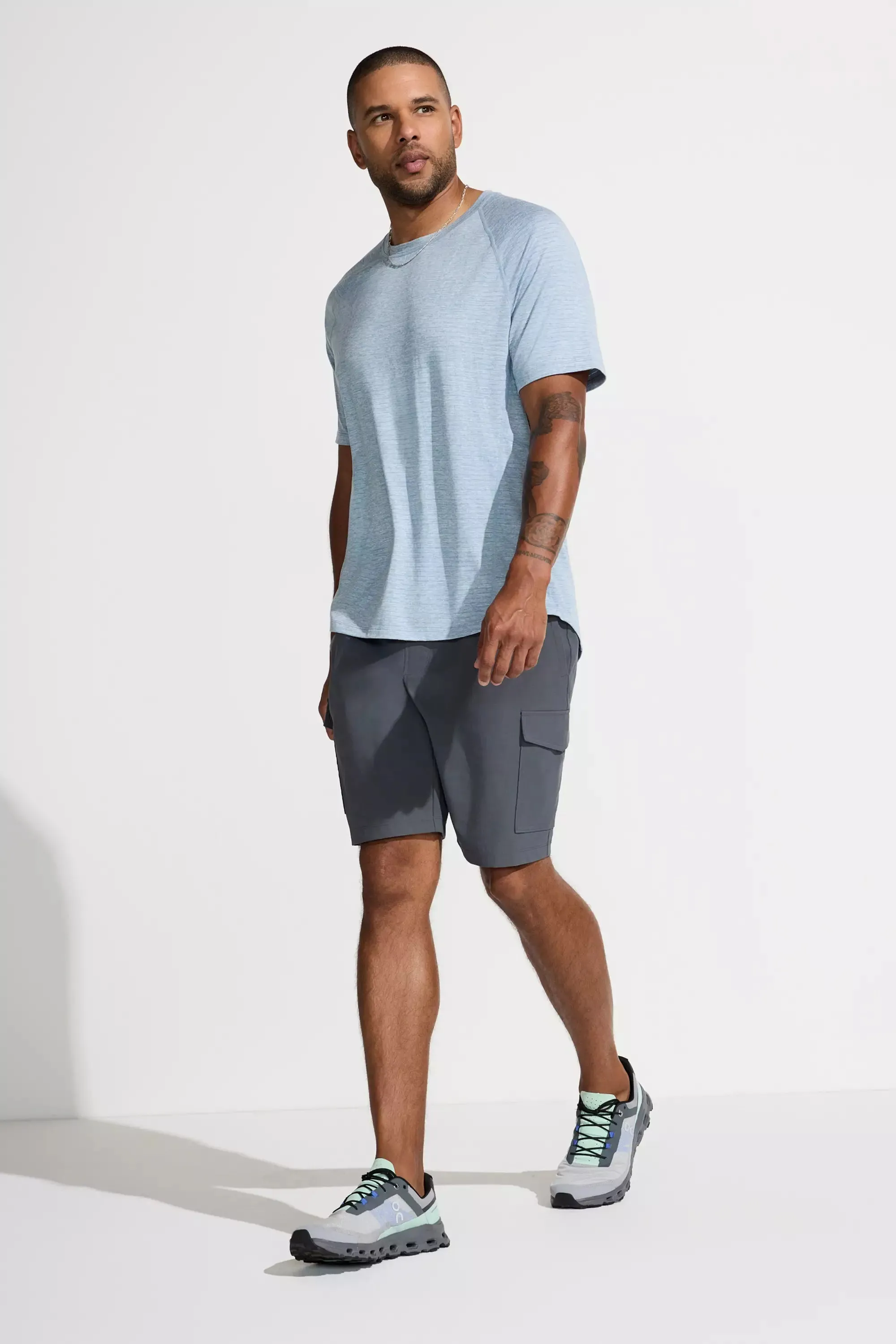 The Active GRS Certified Recycled Nylon 10" Cargo Short - Dark Cool Grey sold by Mondetta product image thumbnail 2
