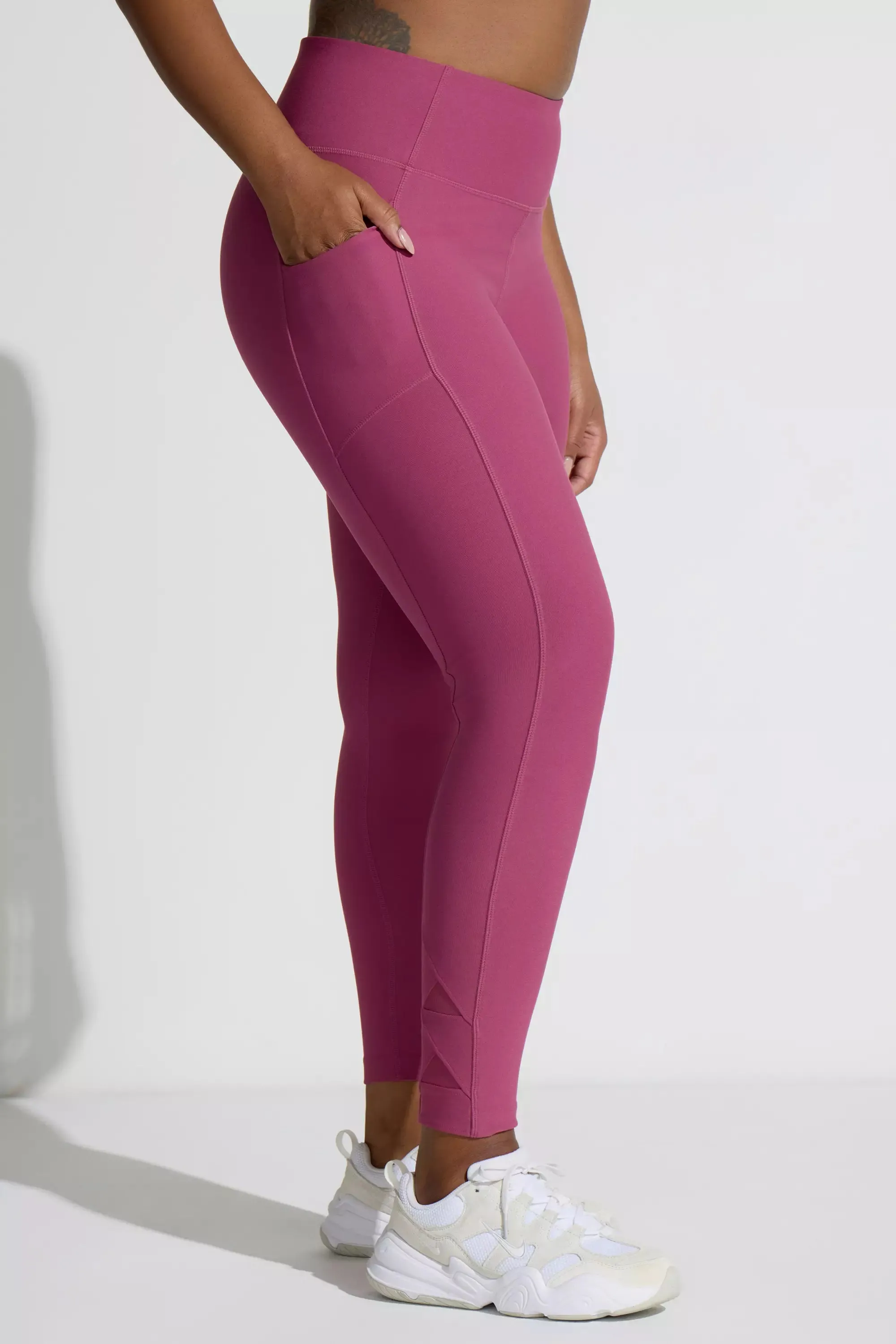 The Active Stretch GRS Certified Recycled Poly Mesh Detail Legging - Violet Pink sold by Mondetta product image thumbnail 2