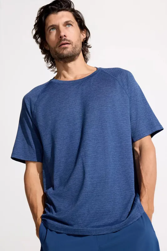 The Active Lightweight GRS Certified Recycled Poly Short Sleeve Tee - Sargasso Sea Blue sold by Mondetta