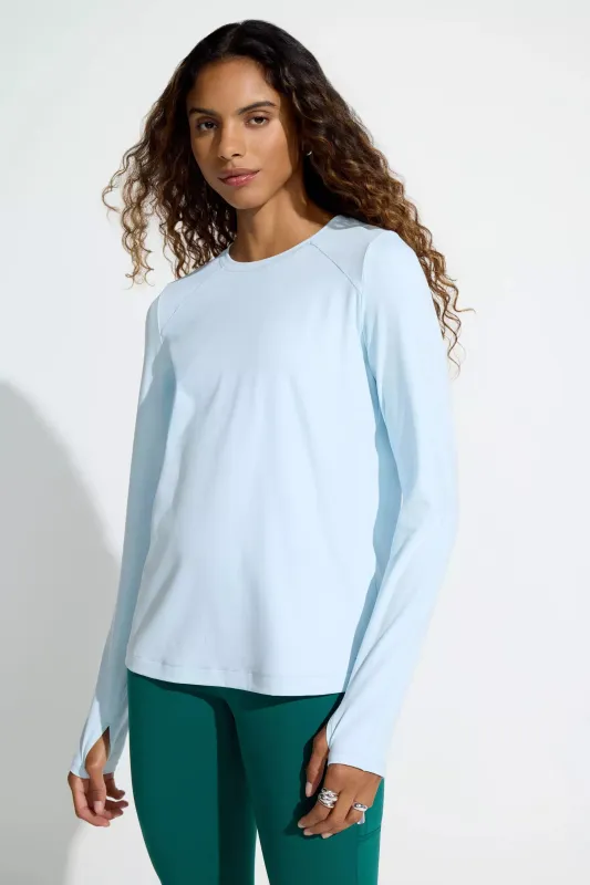 The Active GRS Certified Recycled Poly Long Sleeve Tee - Nantucket Breeze Light Blue sold by Mondetta