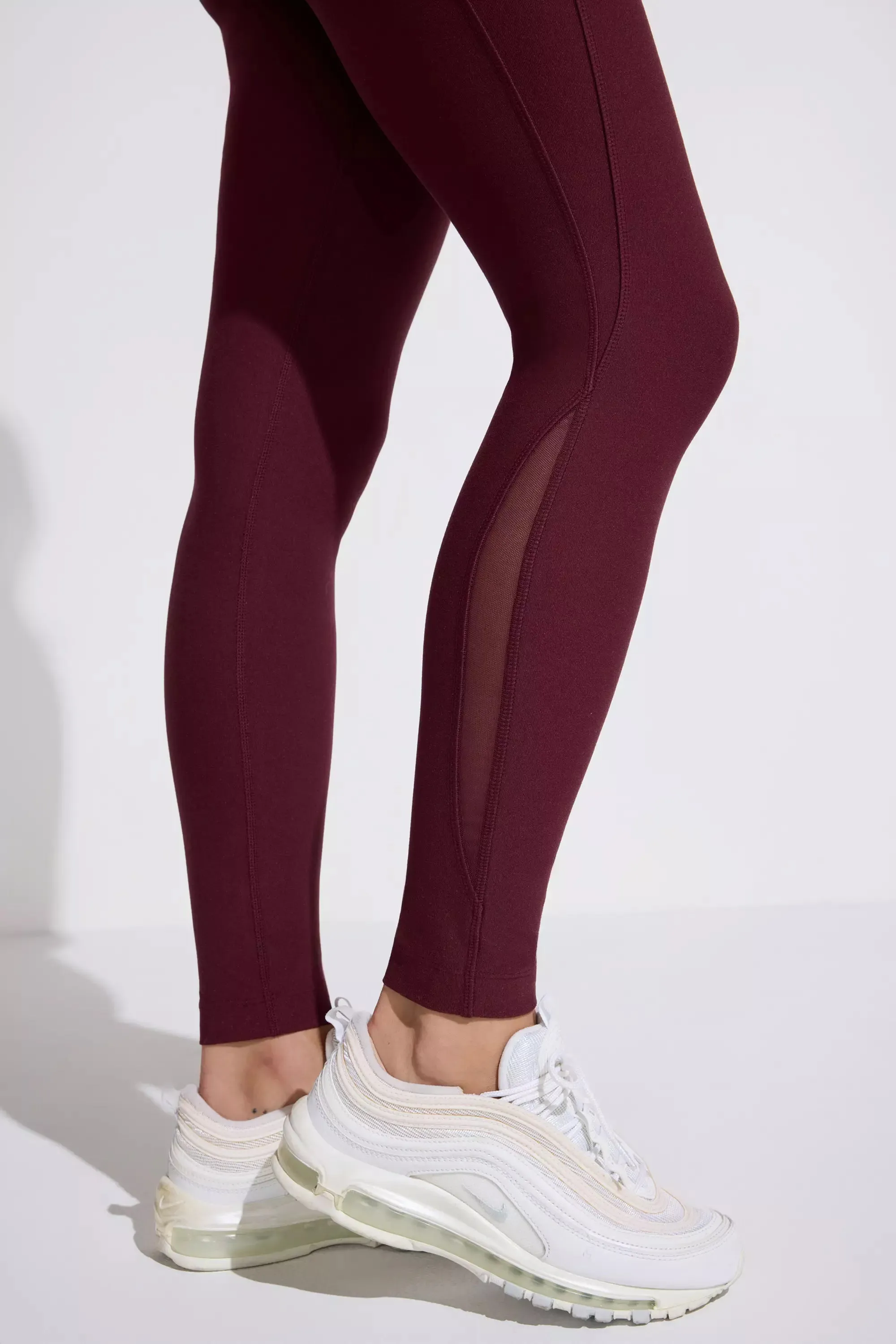The Active Half-Moon Power Mesh GRS Certified Recycled Poly Legging - Deep Wine Red sold by Mondetta product image thumbnail 4