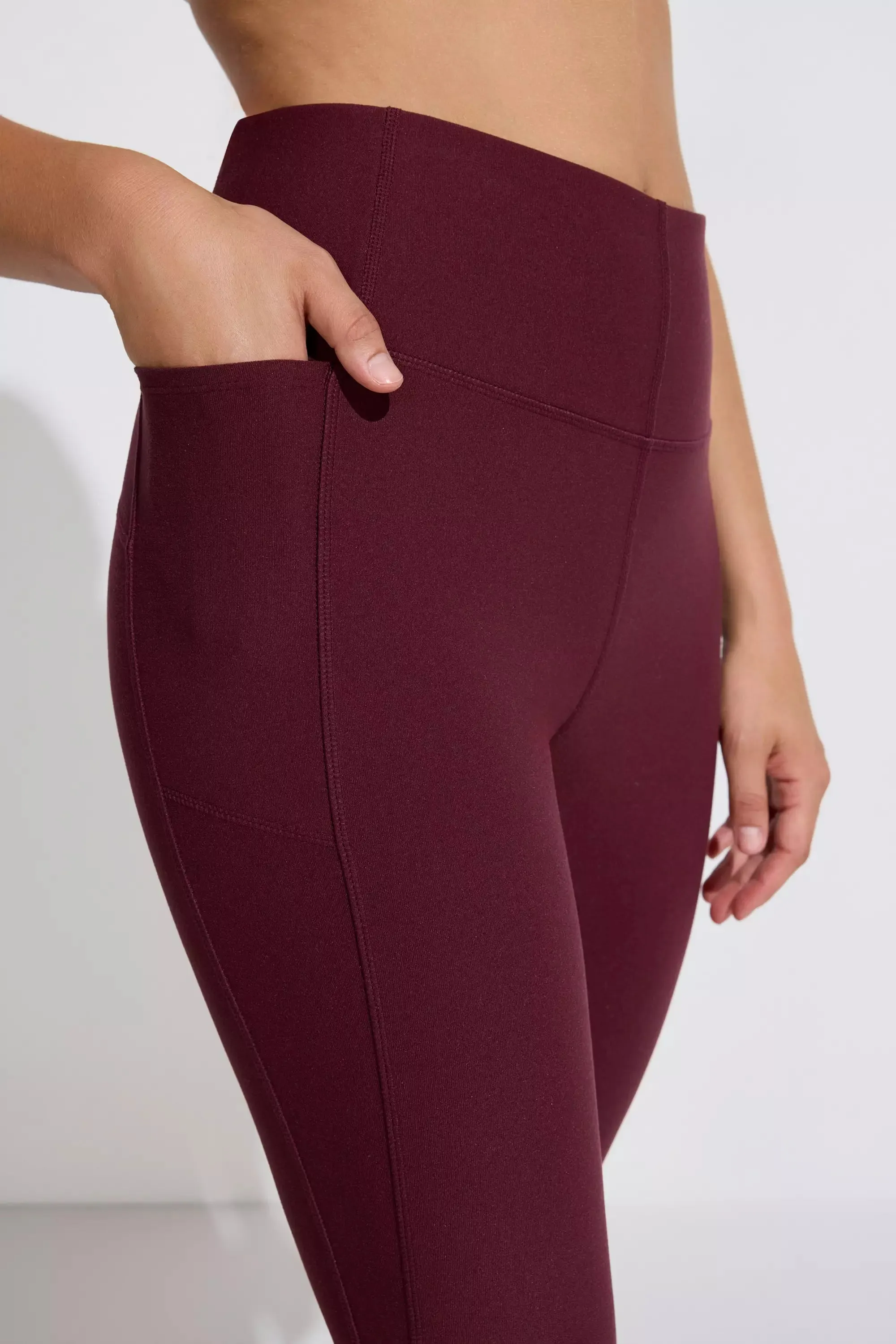 The Active Half-Moon Power Mesh GRS Certified Recycled Poly Legging - Deep Wine Red sold by Mondetta product image thumbnail 3