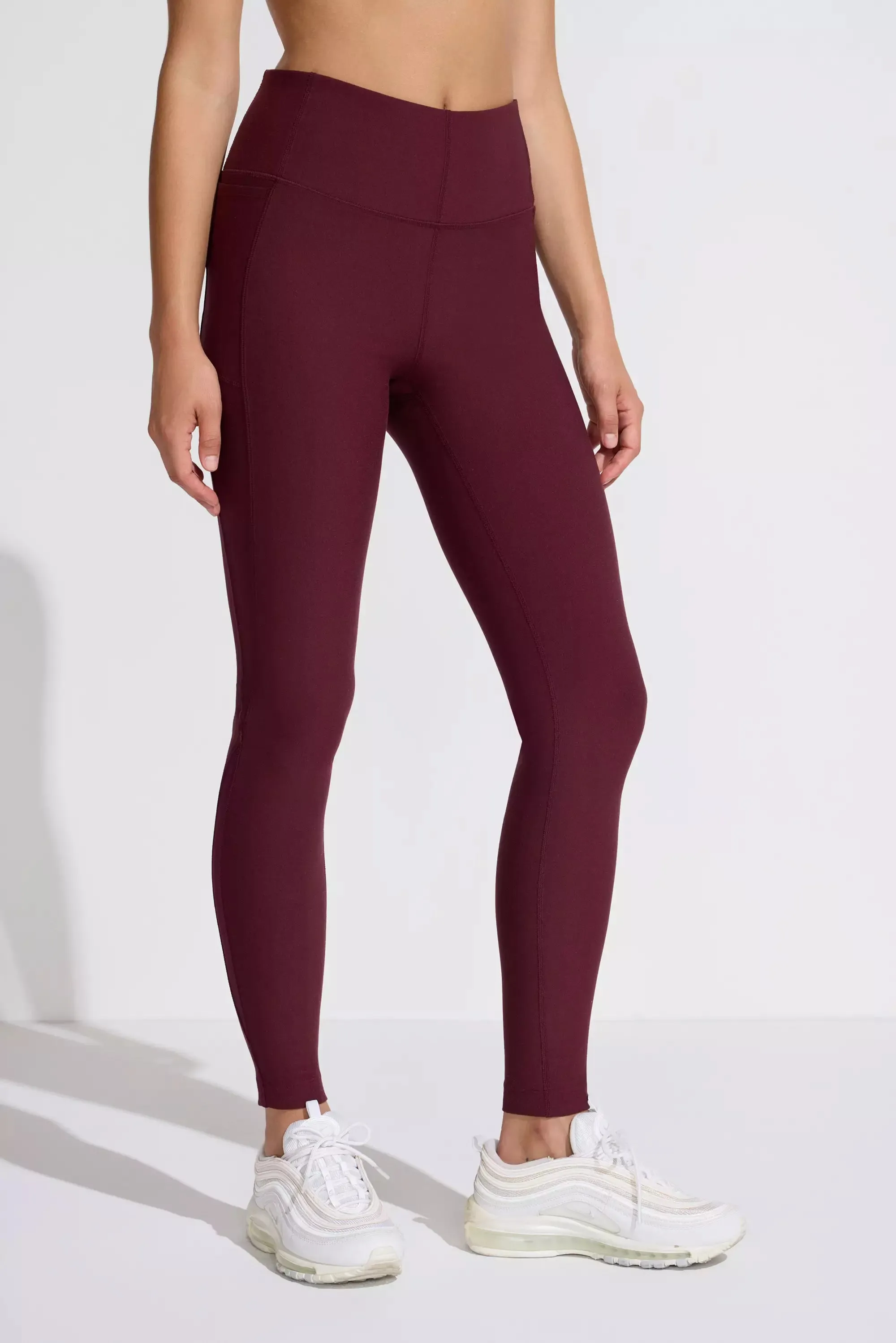 The Active Half-Moon Power Mesh GRS Certified Recycled Poly Legging - Deep Wine Red sold by Mondetta product image thumbnail 2