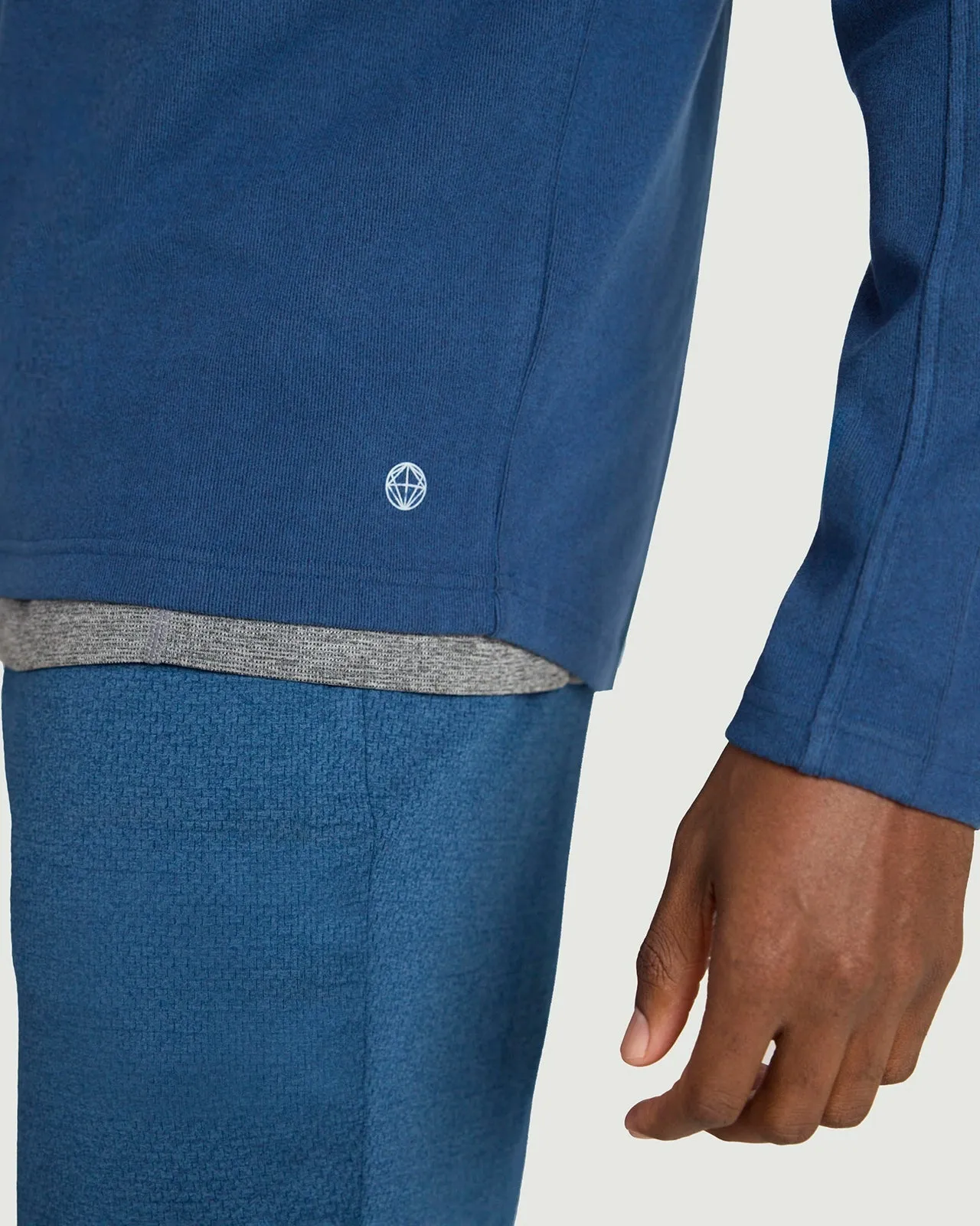 The Soft Luxe GRS Certified Recycled Poly Velour 1/4 Zip - Sargasso Sea Blue sold by Mondetta product image thumbnail 5
