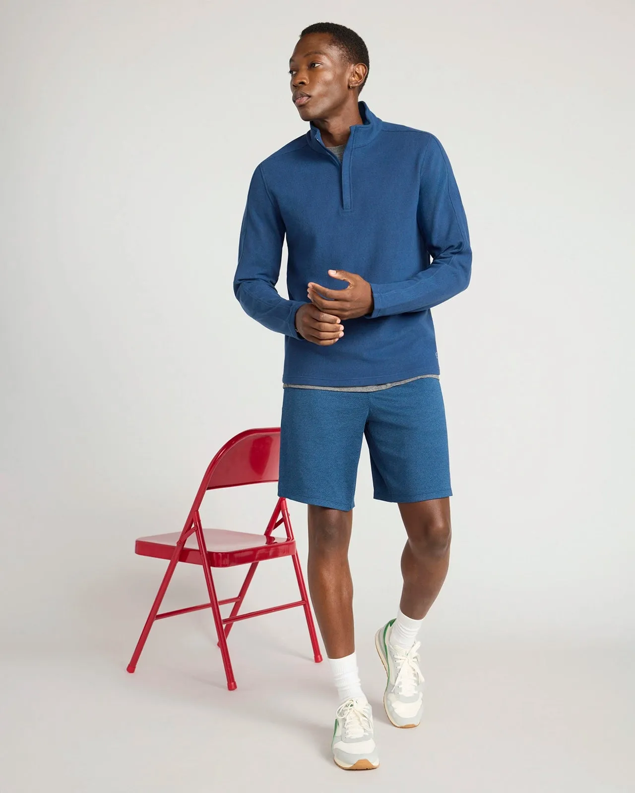 The Soft Luxe GRS Certified Recycled Poly Velour 1/4 Zip - Sargasso Sea Blue sold by Mondetta product image thumbnail 2