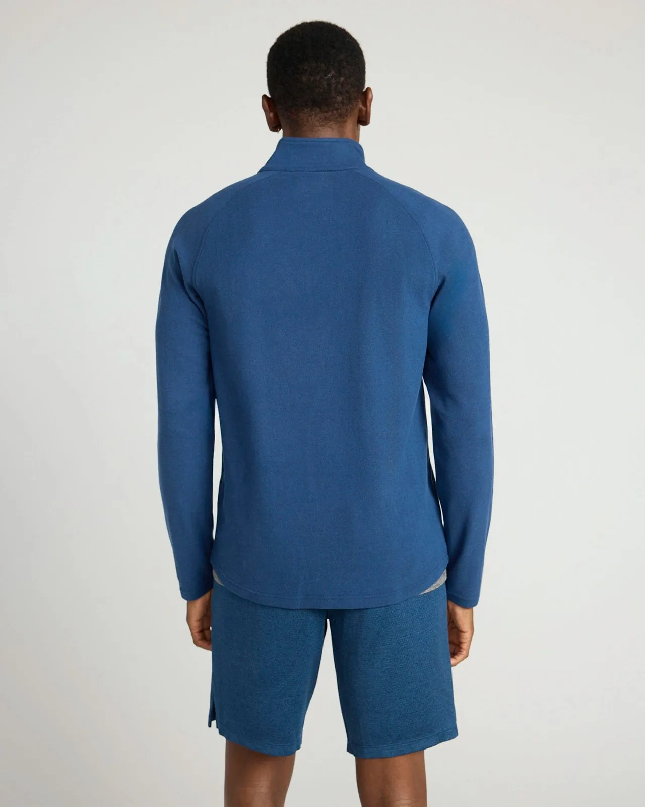 The Soft Luxe GRS Certified Recycled Poly Velour 1/4 Zip - Sargasso Sea Blue sold by Mondetta product image thumbnail 4