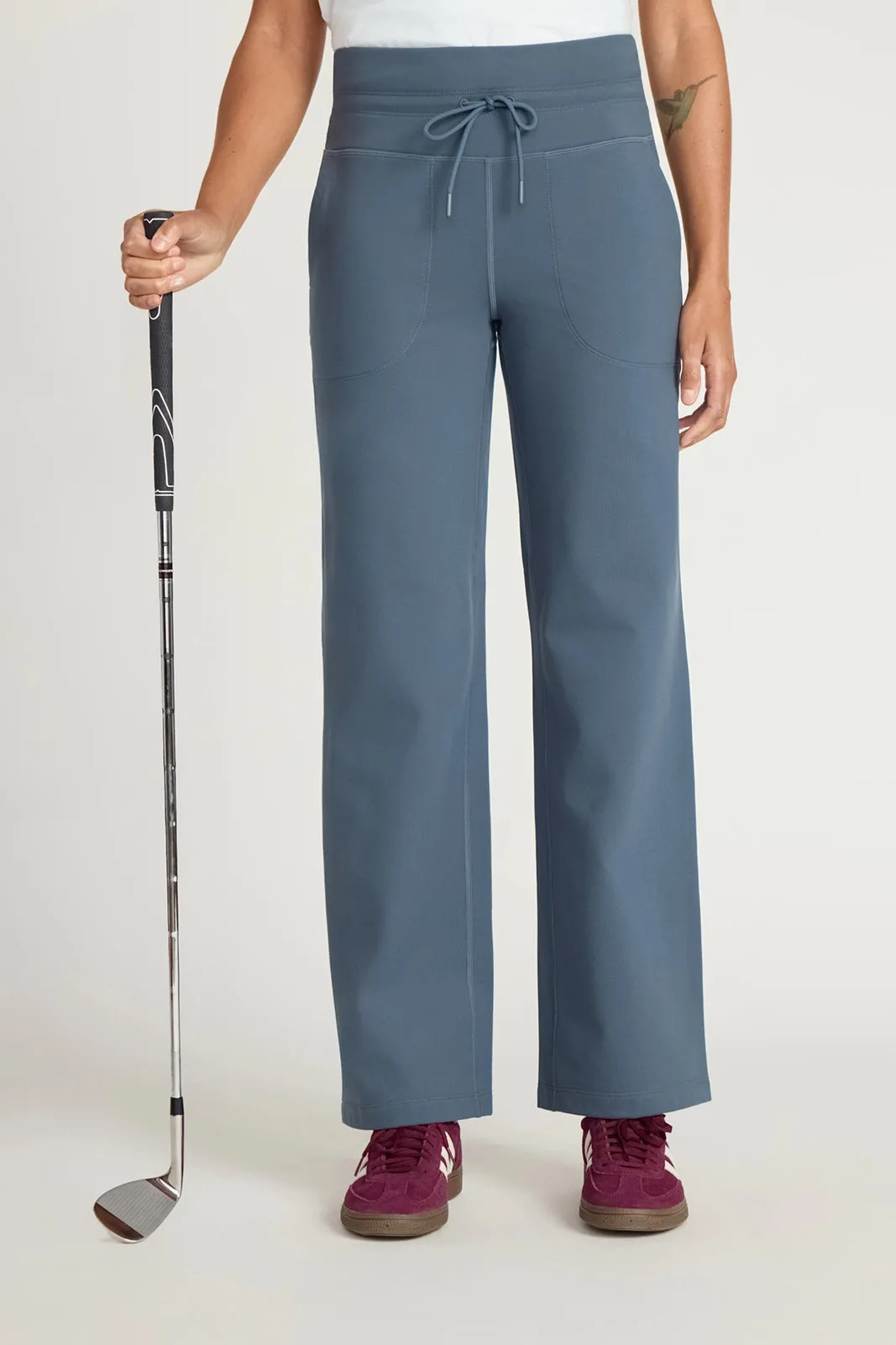 The Warm Stretch GRS Certified Recycled Poly Straight Leg Pant - Bluish Grey sold by Mondetta product image thumbnail 5