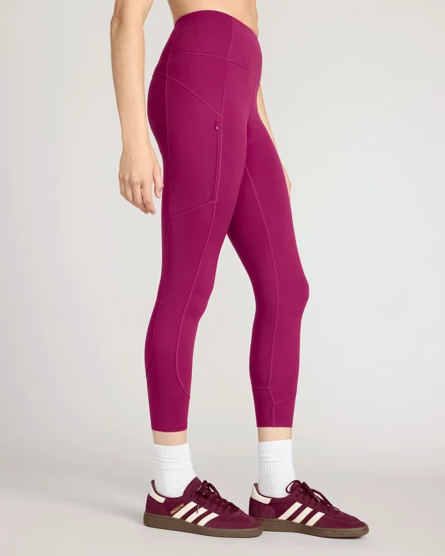 The Active GRS Certified Recycled Poly Reflective Capri Legging - Purple sold by Mondetta