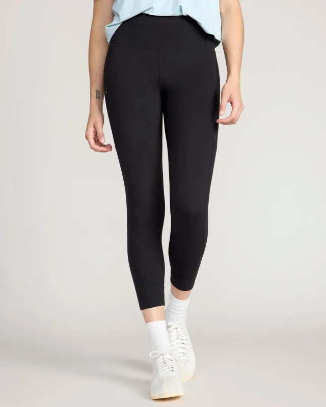 The Active GRS Certified Recycled Poly Reflective Capri Legging - Black sold by Mondetta