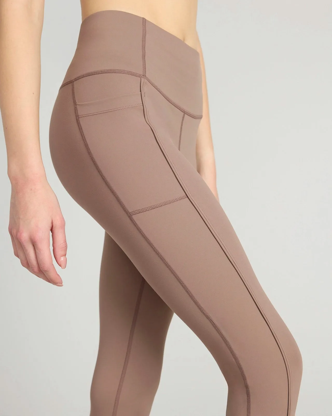 The Ultra-Soft GRS Certified Recycled Nylon Legging - Deep Taupe sold by Mondetta product image thumbnail 5