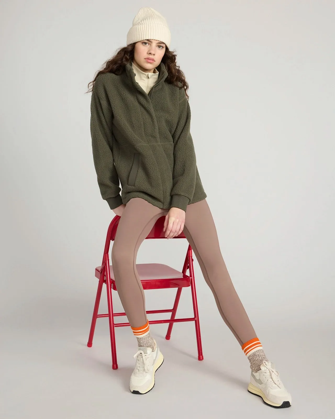 The Ultra-Soft GRS Certified Recycled Nylon Legging - Deep Taupe sold by Mondetta