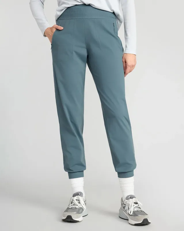 The Buttery Soft GRS Certified Recycled Nylon Mixed Media Jogger - Dark Slate sold by Mondetta