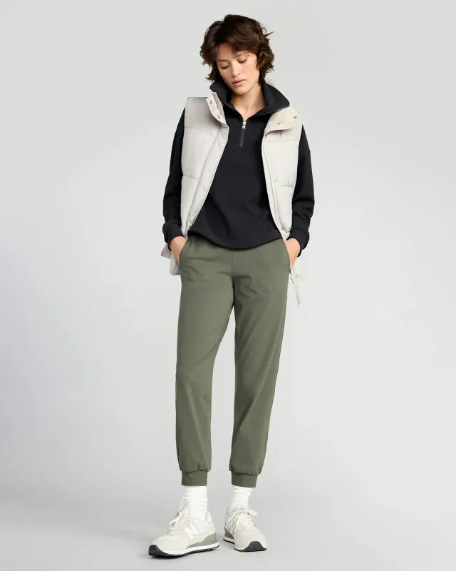 The Buttery Soft GRS Certified Recycled Nylon Mixed Media Jogger - Kambaba Green sold by Mondetta