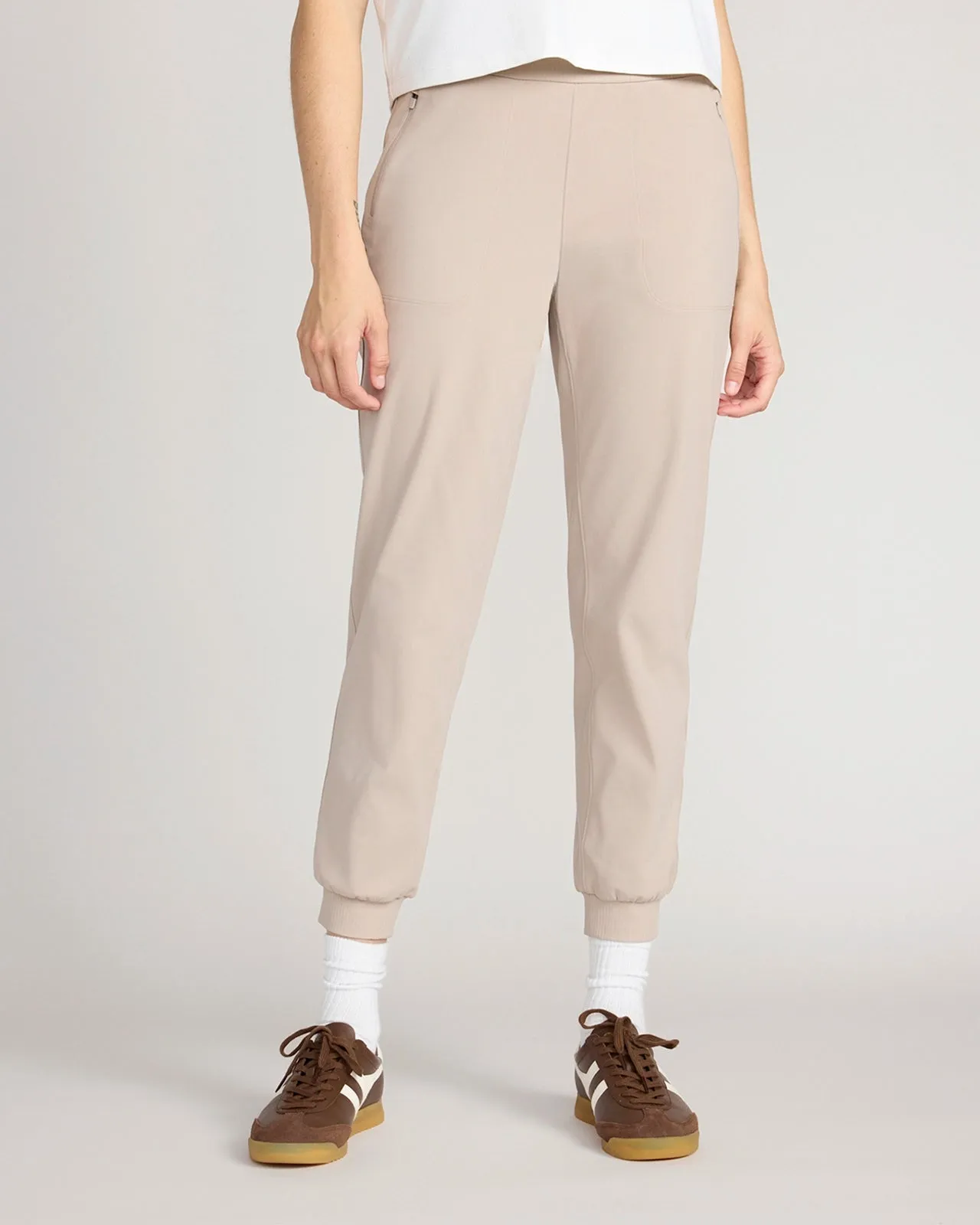 The Buttery Soft GRS Certified Recycled Nylon Mixed Media Jogger - Atmosphere sold by Mondetta product image thumbnail 3