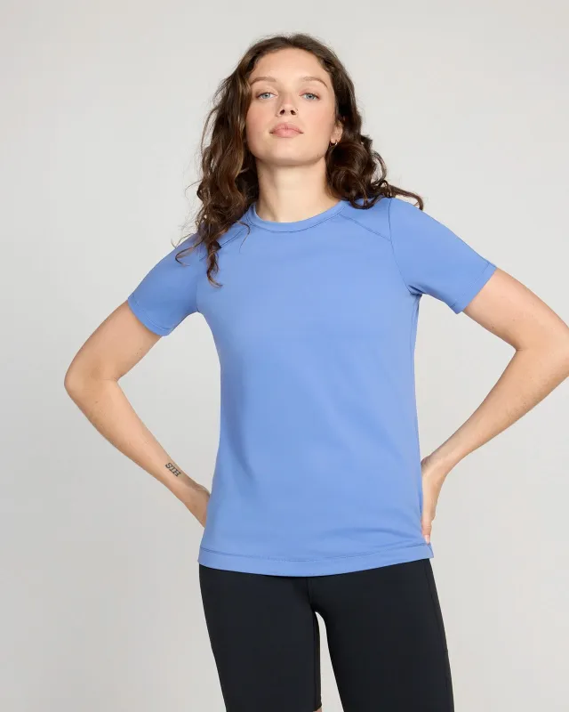 The Active Soft GRS Recycled Nylon T-Shirt - Colony Blue sold by Mondetta