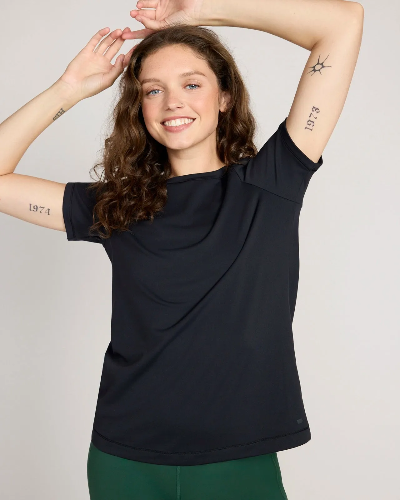 The Active Soft GRS Recycled Nylon T-Shirt - Black sold by Mondetta