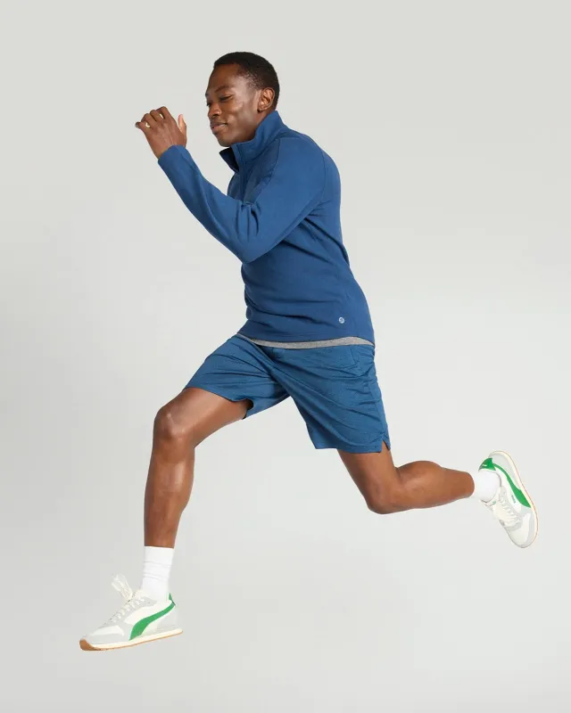 The Active GRS Certified Poly Textured Shorts - Blue Melange sold by Mondetta