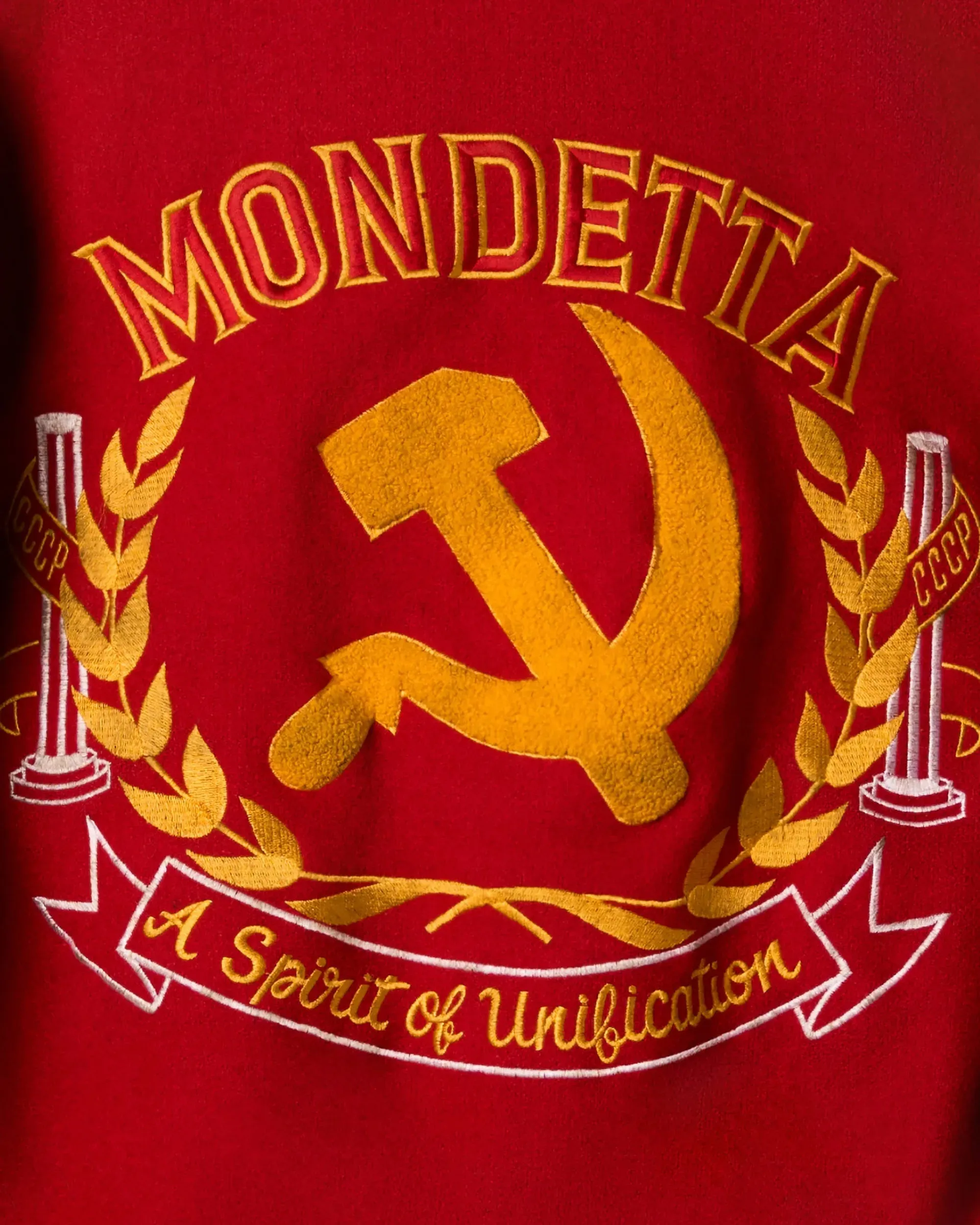 “Mondetta Everywear” CCCP Leather & Melton Varsity Jacket sold by Mondetta product image thumbnail 5